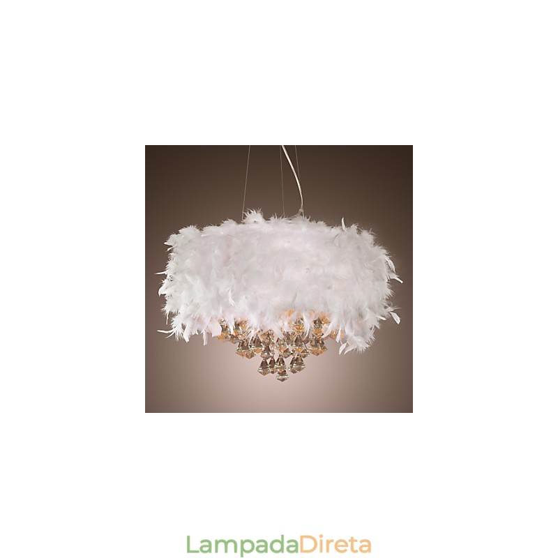 Moderno contemporâneo tambor cristal mini estilo galvanizado pingente luz