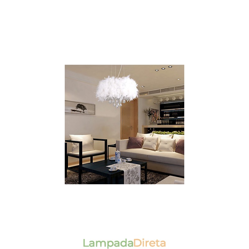Moderno contemporâneo tambor cristal mini estilo galvanizado pingente luz
