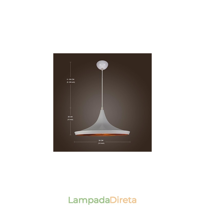 Luminária pendente de metal com pintura retrô country contemporânea moderna