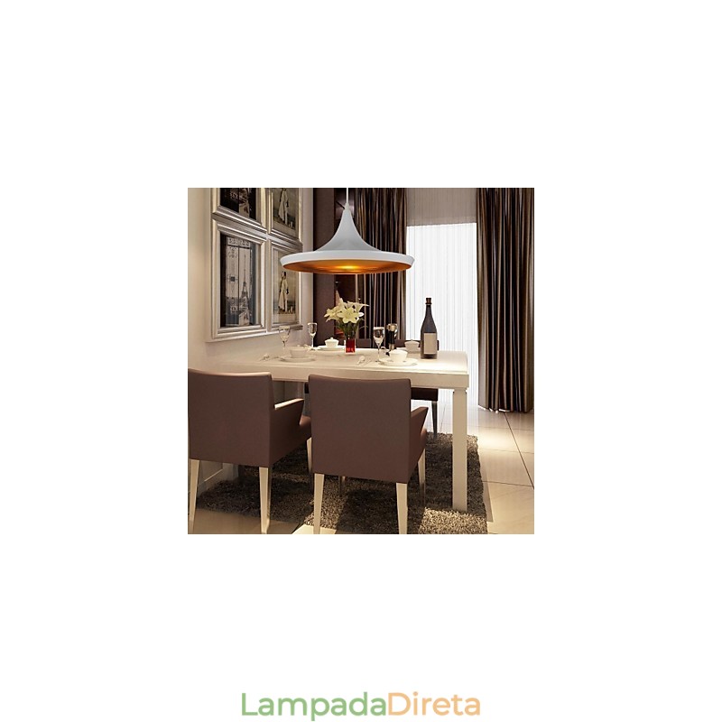 Luminária pendente de metal com pintura retrô country contemporânea moderna