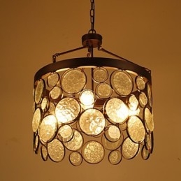 Lustre de vidro de ferro vintage