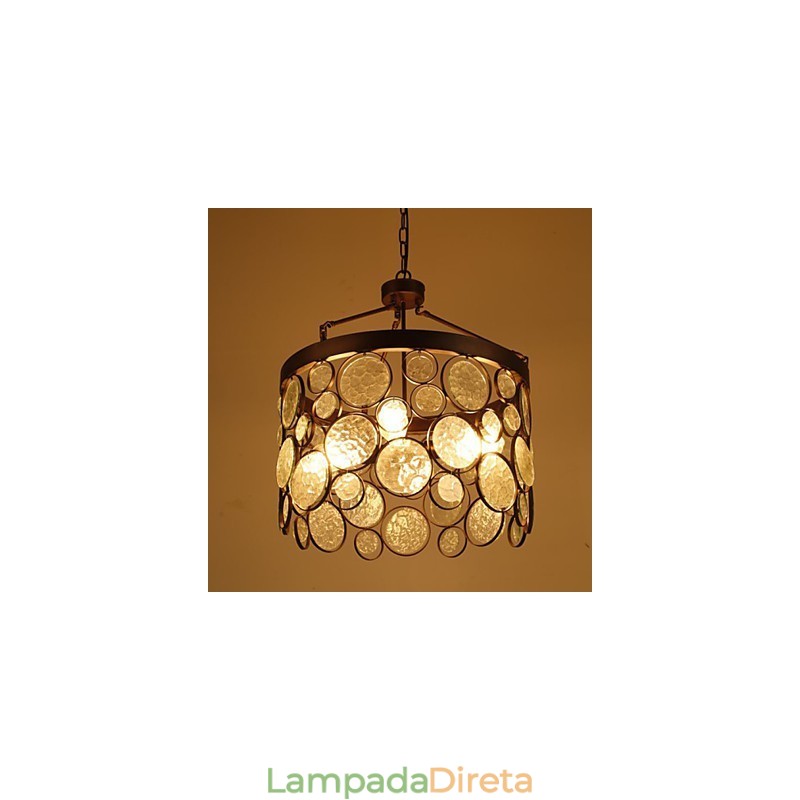 Lustre de vidro de ferro vintage