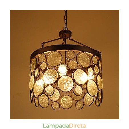 Lustre de vidro de ferro vintage Lustre de vidro de ferro vintage