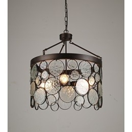 Lustre de vidro de ferro vintage