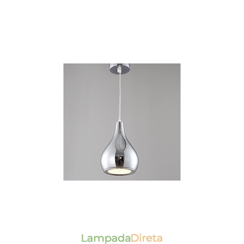 Luminária pendente de metal galvanizada globo contemporânea moderna
