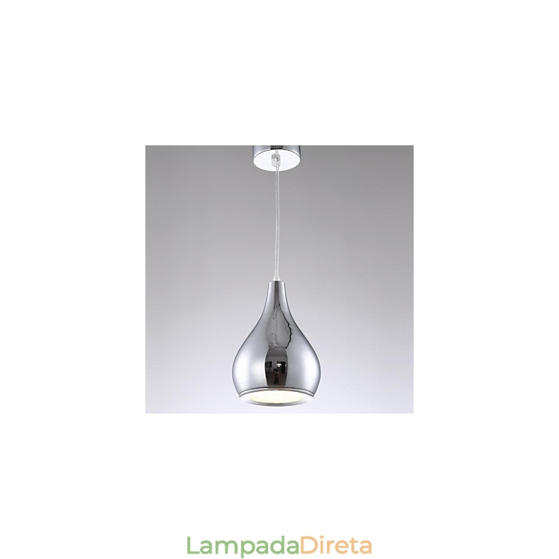 Luminária pendente de metal galvanizada globo contemporânea moderna