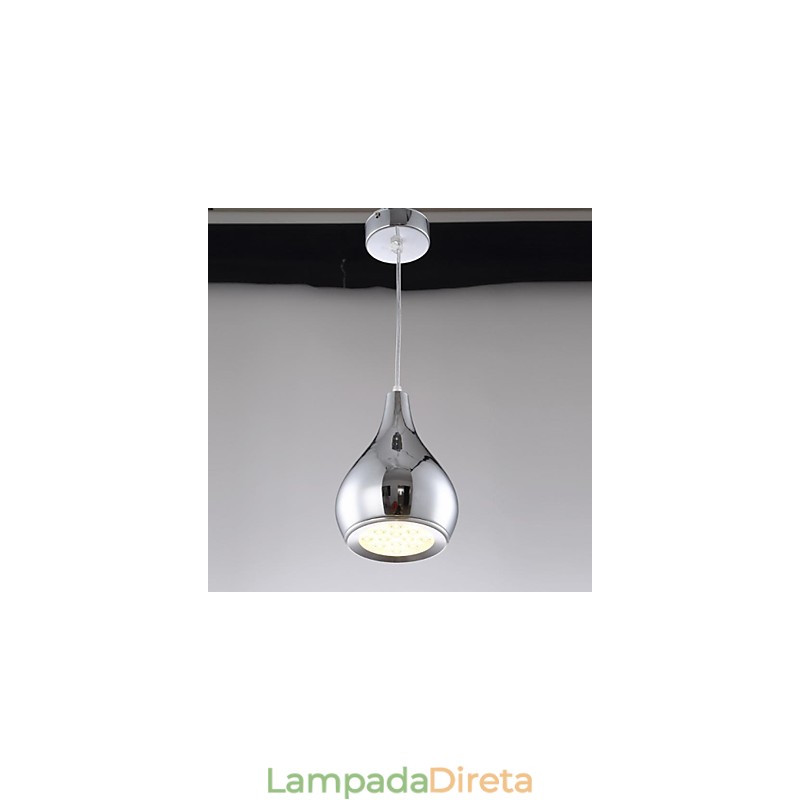 Luminária pendente de metal galvanizada globo contemporânea moderna