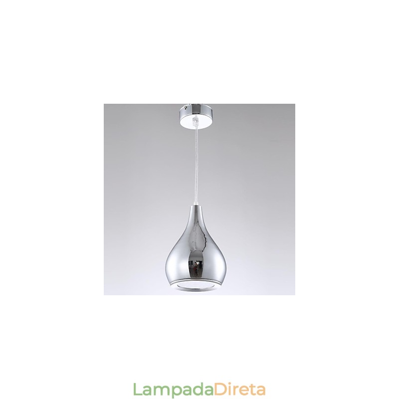 Luminária pendente de metal galvanizada globo contemporânea moderna