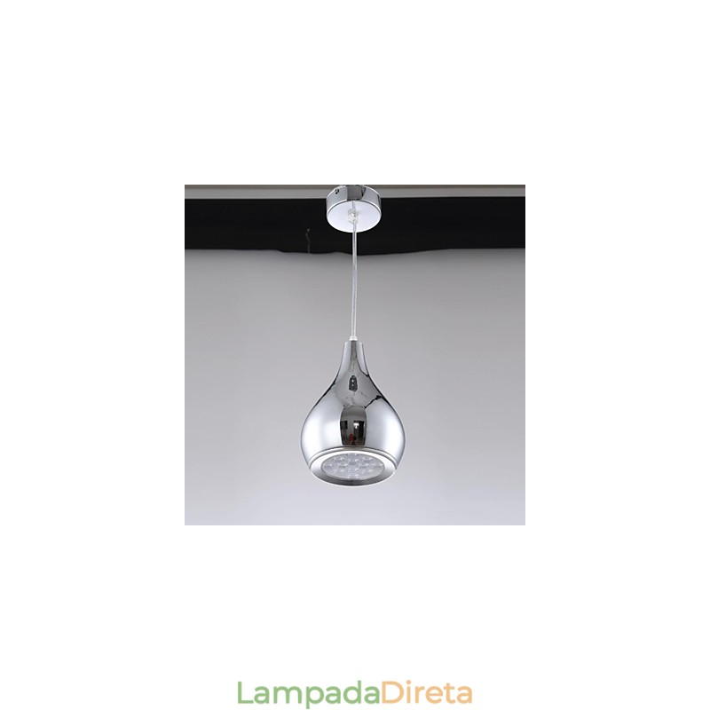 Luminária pendente de metal galvanizada globo contemporânea moderna