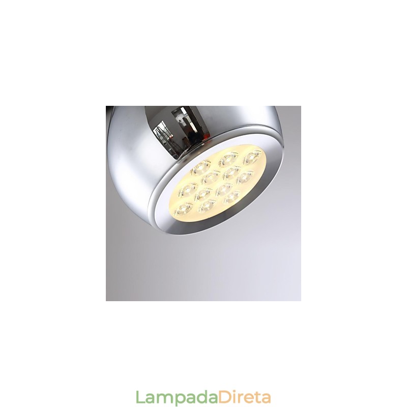 Luminária pendente de metal galvanizada globo contemporânea moderna