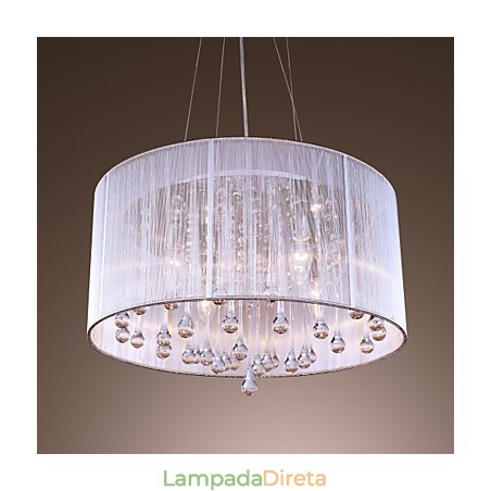 Moderno contemporâneo tambor cristal galvanizado metal pingente luz Moderno contemporâneo tambor cristal galvanizado metal pingente luz