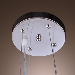Moderno contemporâneo tambor cristal galvanizado metal pingente luz