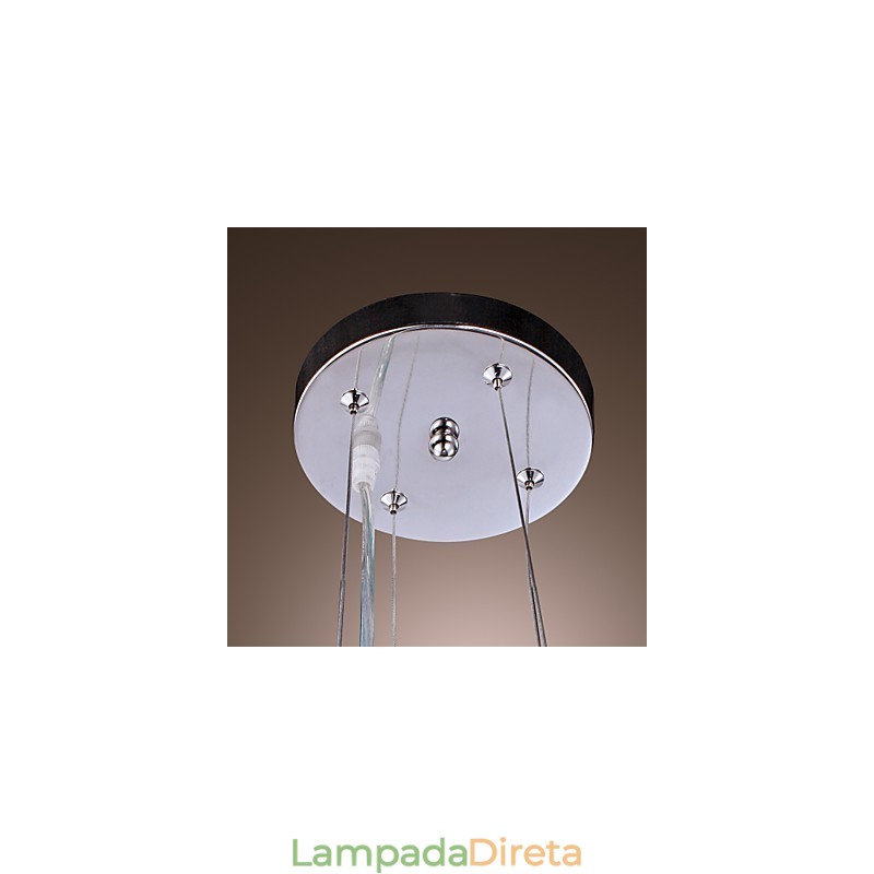 Moderno contemporâneo tambor cristal galvanizado metal pingente luz