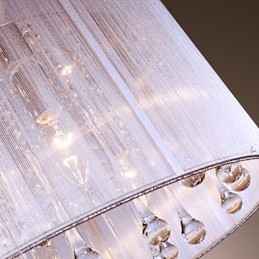Moderno contemporâneo tambor cristal galvanizado metal pingente luz