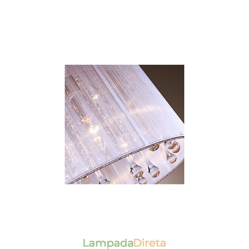 Moderno contemporâneo tambor cristal galvanizado metal pingente luz