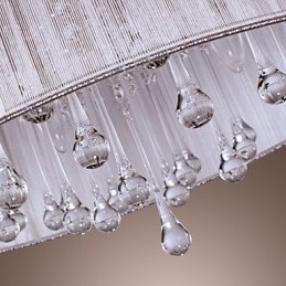 Moderno contemporâneo tambor cristal galvanizado metal pingente luz