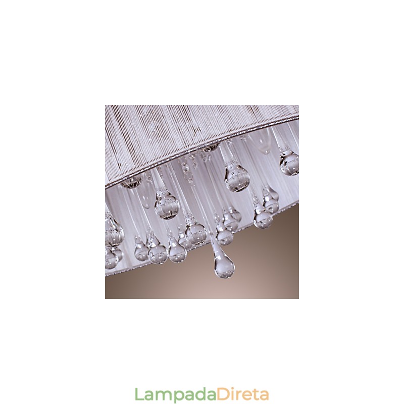 Moderno contemporâneo tambor cristal galvanizado metal pingente luz