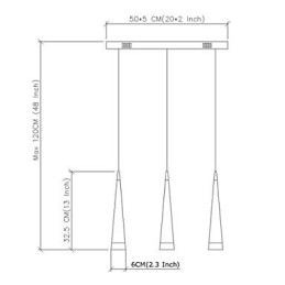 Luminária pendente moderna contemporânea em metal cromado