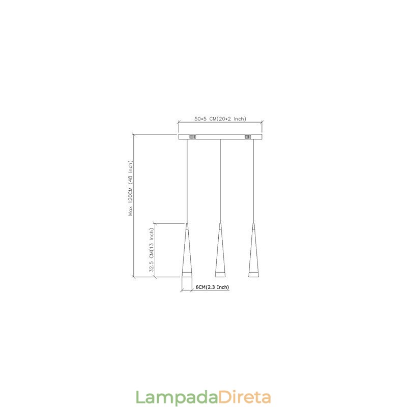 Luminária pendente moderna contemporânea em metal cromado