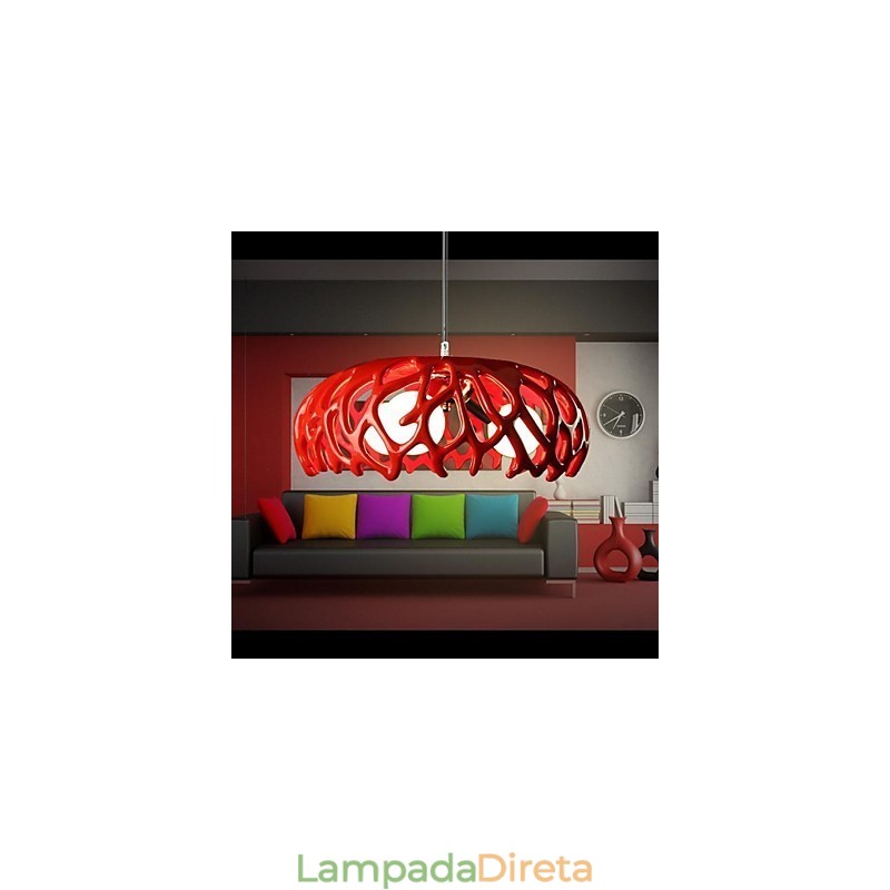 Luminária pendente de resina com pintura contemporânea moderna