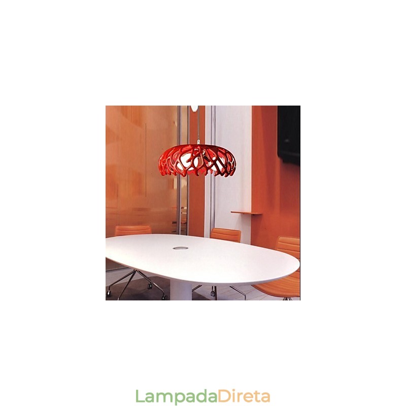 Luminária pendente de resina com pintura contemporânea moderna