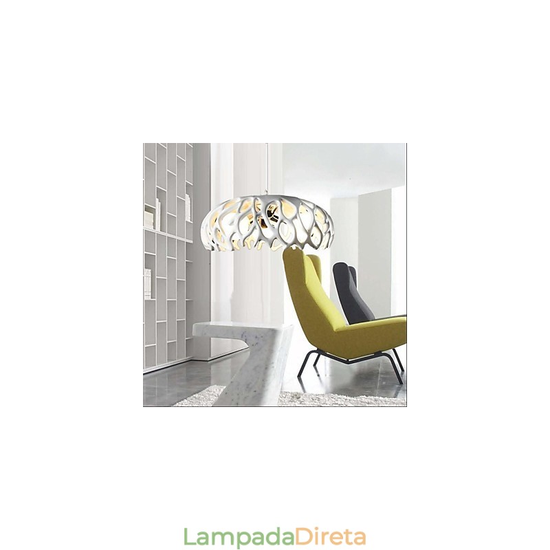 Luminária pendente de resina com pintura contemporânea moderna