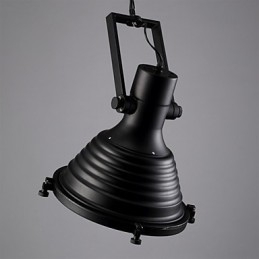 Luminária pendente de ferro retrô preta e cúpula de vidro