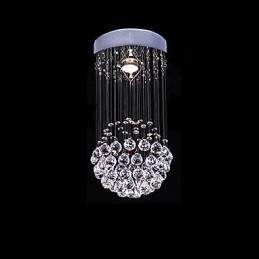 Lustre de cristal moderno contemporâneo galvanizado de metal com montagem embutida