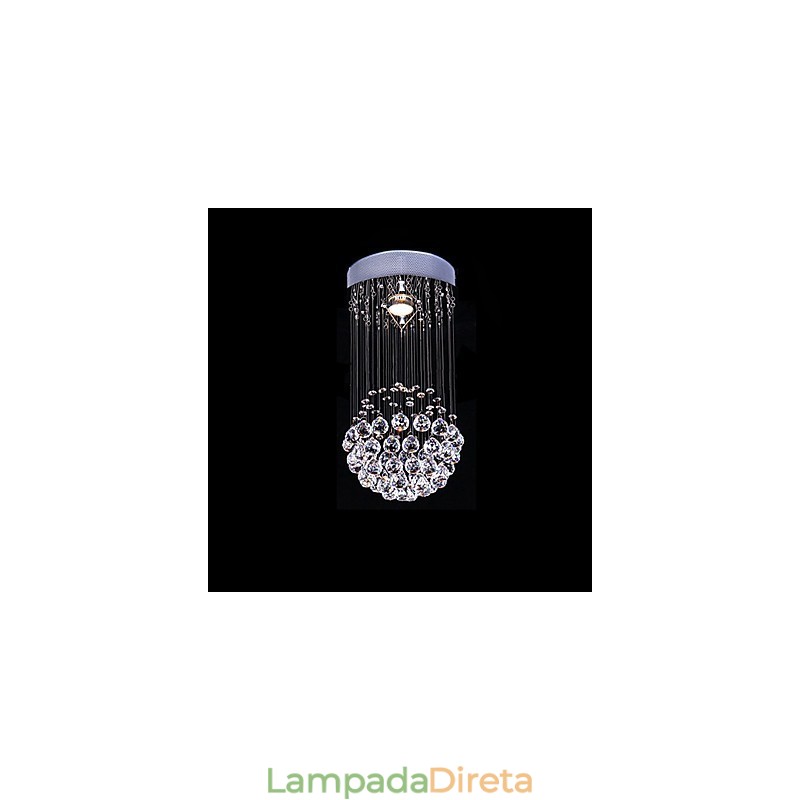 Lustre de cristal moderno contemporâneo galvanizado de metal com montagem embutida