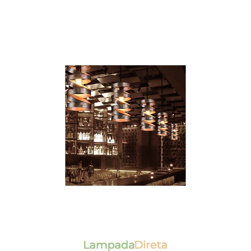 Pendente 1 Luz Vintage Minimalista Pintura Ferro