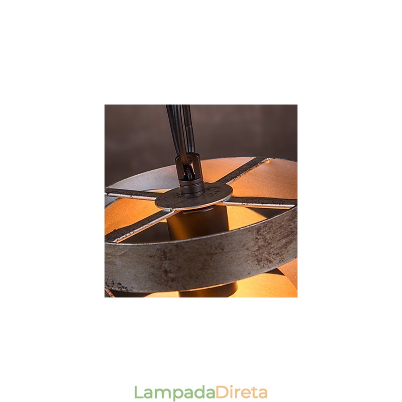 Pendente 1 Luz Vintage Minimalista Pintura Ferro