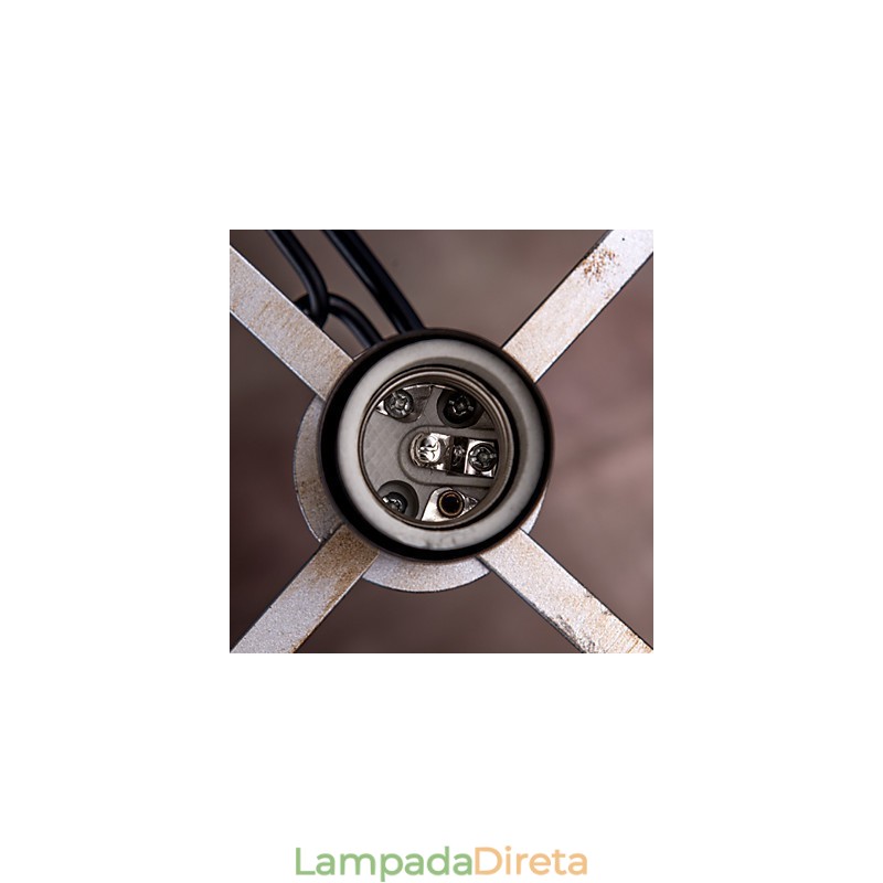 Pendente 1 Luz Vintage Minimalista Pintura Ferro