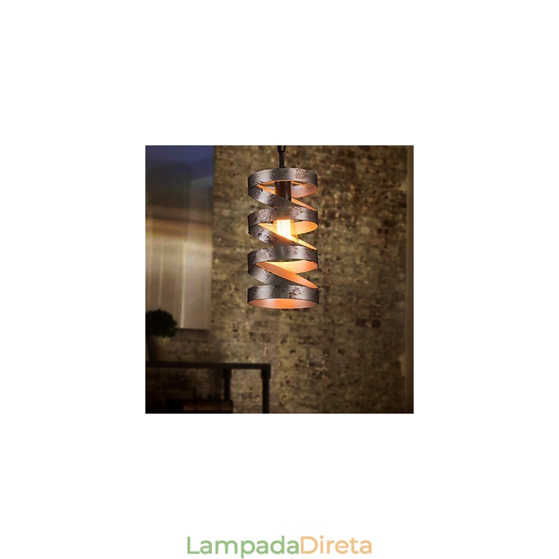 Pendente 1 Luz Vintage Minimalista Pintura Ferro