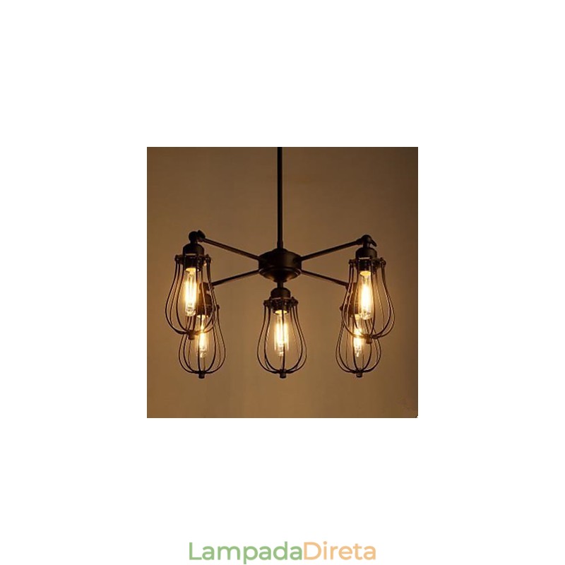 Restauração industrial americana de formas antigas, toranja de ferro forjado, 5 cabeças, droplight