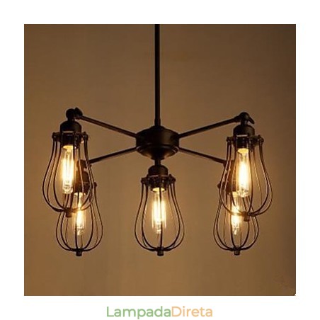 Restauração industrial americana de formas antigas, toranja de ferro forjado, 5 cabeças, droplight Restauração industrial americana de formas antigas, toranja de ferro forjado, 5 cabeças, droplight