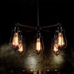 Restauração industrial americana de formas antigas, toranja de ferro forjado, 5 cabeças, droplight