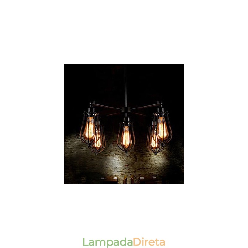 Restauração industrial americana de formas antigas, toranja de ferro forjado, 5 cabeças, droplight