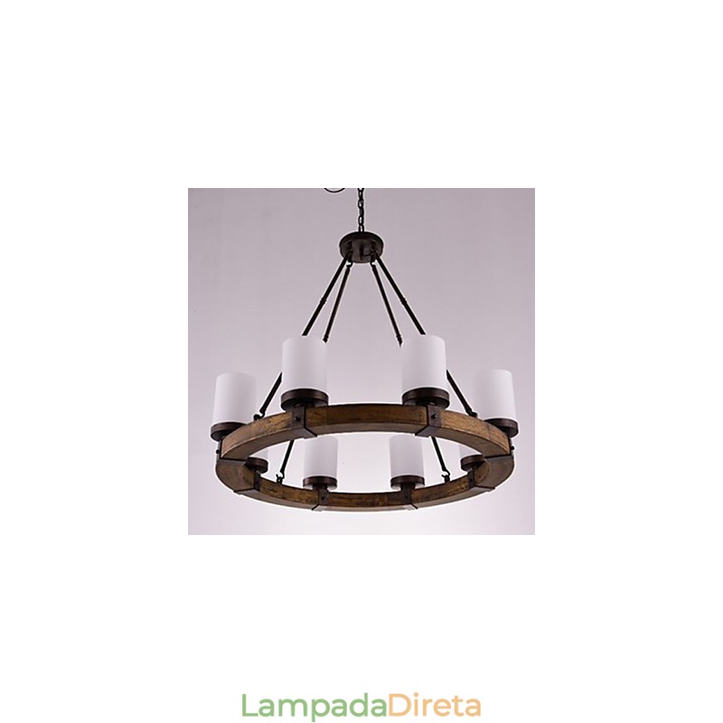 Lustre de madeira antigo vintage