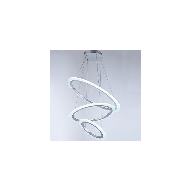 Luminárias pendentes de acrílico, lustre, iluminação de teto com 3 anéis DIY