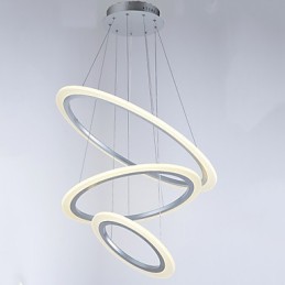 Luminárias pendentes de acrílico, lustre, iluminação de teto com 3 anéis DIY