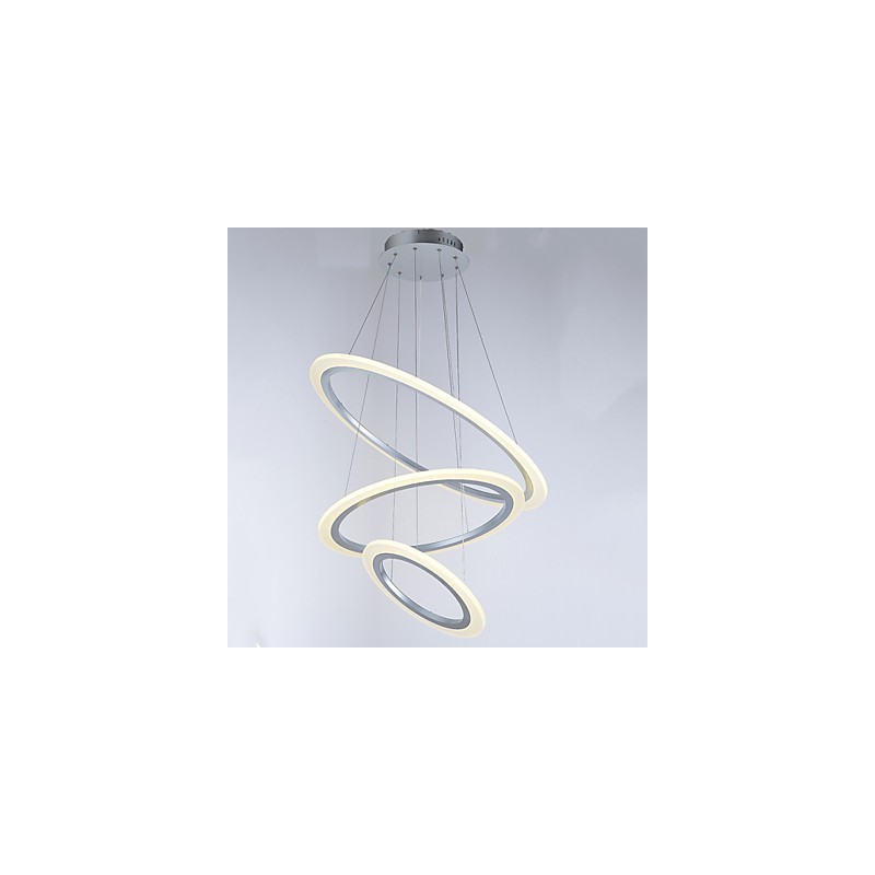 Luminárias pendentes de acrílico, lustre, iluminação de teto com 3 anéis DIY