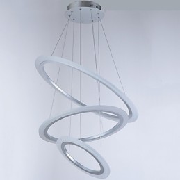 Luminárias pendentes de acrílico, lustre, iluminação de teto com 3 anéis DIY