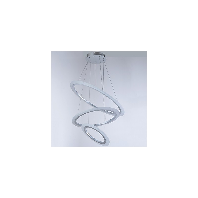 Luminárias pendentes de acrílico, lustre, iluminação de teto com 3 anéis DIY