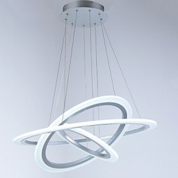 Luminárias pendentes de acrílico, lustre, iluminação de teto com 3 anéis DIY