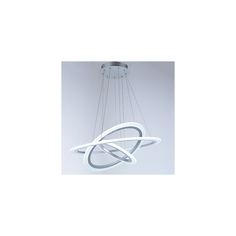 Luminárias pendentes de acrílico, lustre, iluminação de teto com 3 anéis DIY