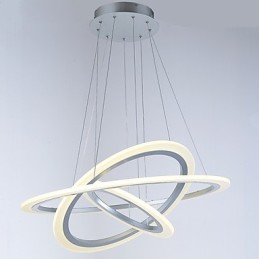 Luminárias pendentes de acrílico, lustre, iluminação de teto com 3 anéis DIY