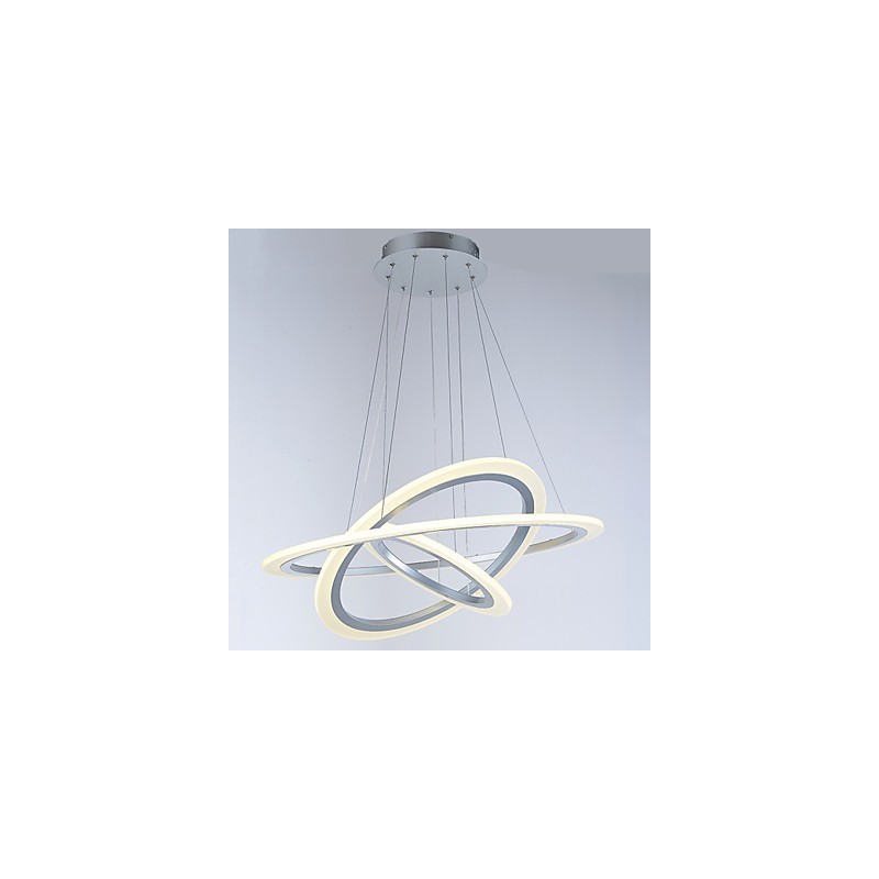 Luminárias pendentes de acrílico, lustre, iluminação de teto com 3 anéis DIY