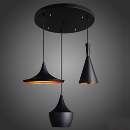 Luminária pendente aerodinâmica em preto