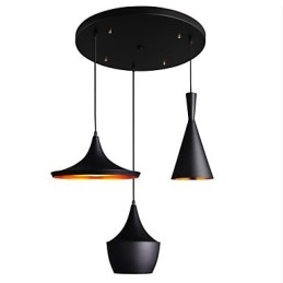 Luminária pendente aerodinâmica em preto