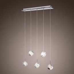 Luminária pendente moderna contemporânea de cristal cromado